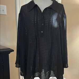 Elegant Black Sheer Women's Top